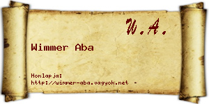 Wimmer Aba névjegykártya